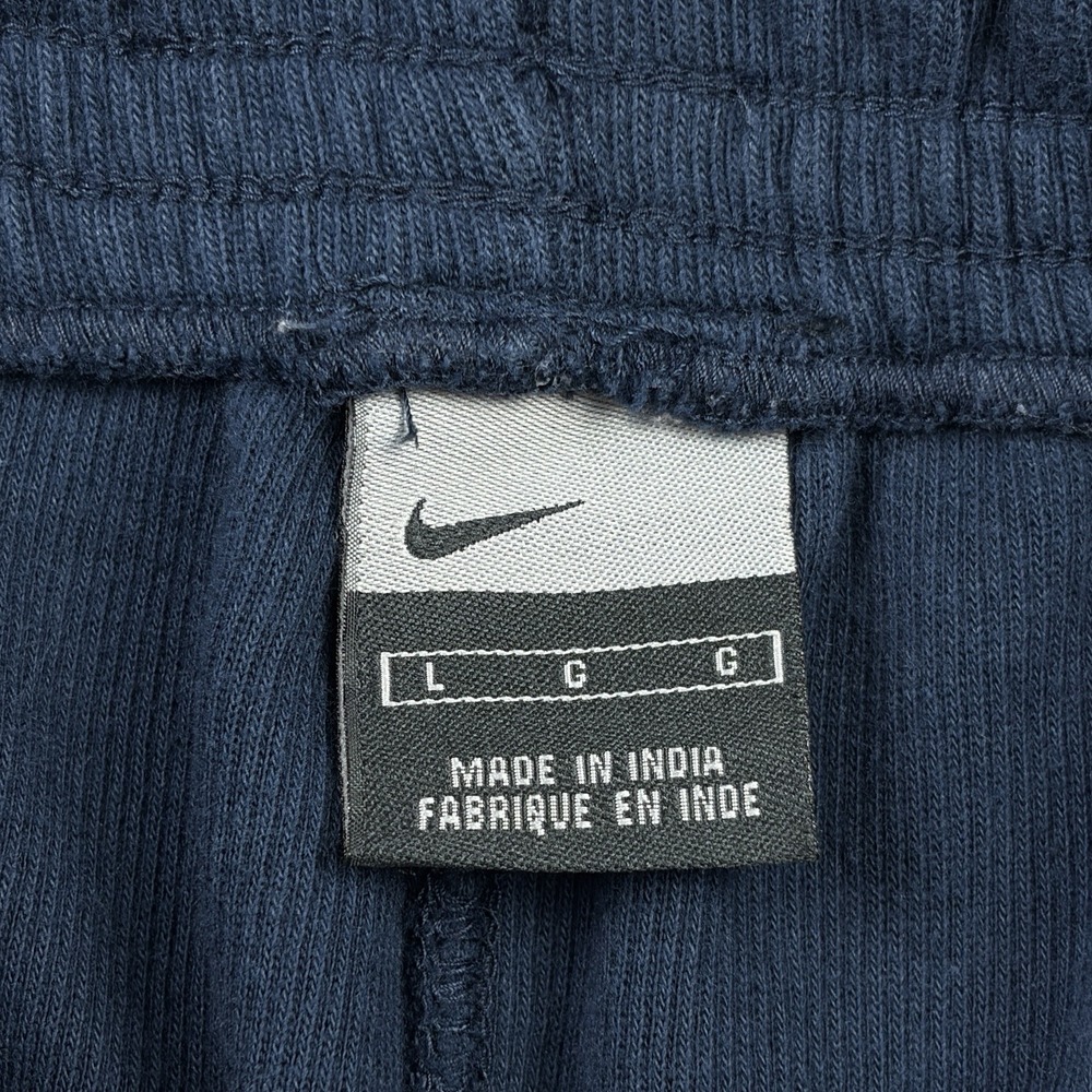 Vintage Nike Shorts Mens Large Navy Blue Ribbed Knit Heavy Cotton Y2K Striped - Picture 6 of 9